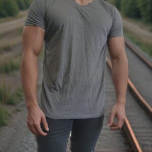 camiseta estilo básico premium- Gris Vintage llana