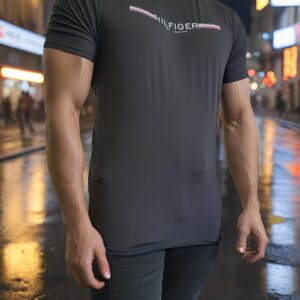 camiseta estilo básico premium- Negra Tommy slide