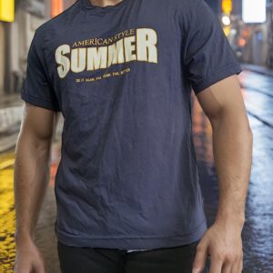 camiseta estilo básico premium- Azul Summer