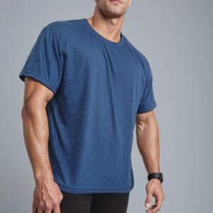 camiseta estilo básico premium- Azul Oversize Llana