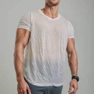 camiseta estilo básico premium- Blanca Transparentosa
