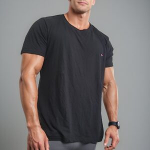 camiseta estilo básico premium- Tommy Negra