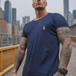 camiseta estilo básico premium- Psycho Bunny Azul