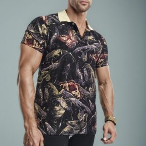 Camiseta Con Cuello- Alpha Collar Black Buttterfly