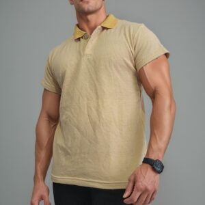 Camiseta Con Cuello- Cuello Titan Mostaza Caqui